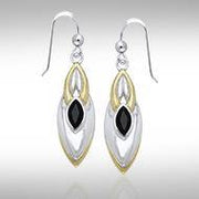 Black Magic Black Spinel Silver & Gold Earrings MER386