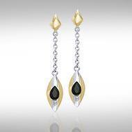 Black Magic Silver & Gold Earrings MER405