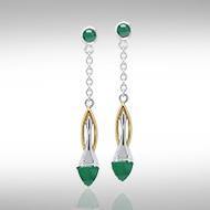 Blaque Silver & Gold Earrings with Gemstones MER408