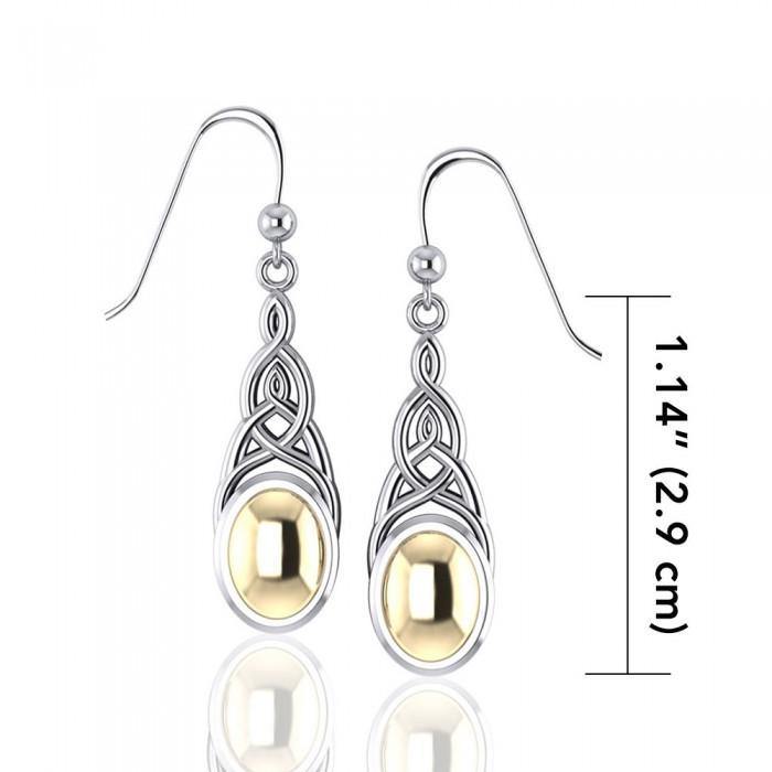 Danu Silver and Gold Celtic Knotwork Earrings MER553
