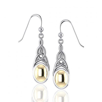 Danu Silver and Gold Celtic Knotwork Earrings MER553