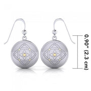 Be Focused, a life philosophy ~ Sterling Silver Jewelry Earrings Mandala with 14k gold accent MER563