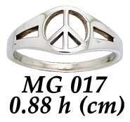 Hollow peace symbol Ring MG017