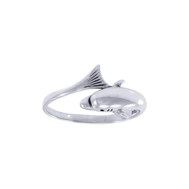 Dolphin Wrap Silver Ring MG089
