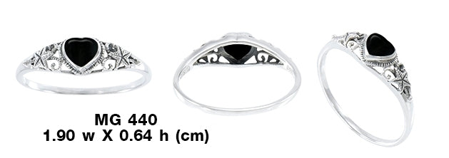 Silver Starfish Inlaid Ring MG440