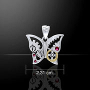 Butterfly Steampunk Sterling Silver Pendant MPD3922