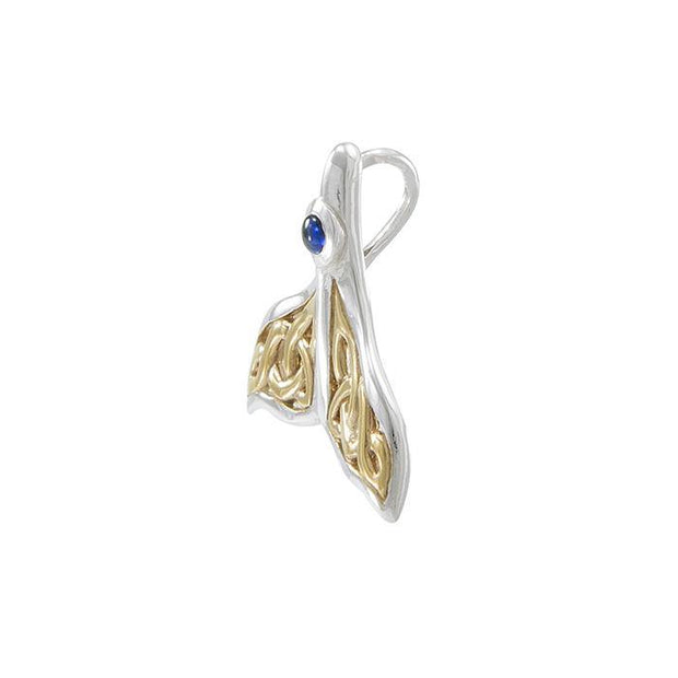I see through you the Celtic whale’s tail ~ Sterling Silver Pendant with Gold accent MPD071