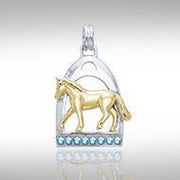Horse and Stirrup Silver & Gold Pendant MPD1086