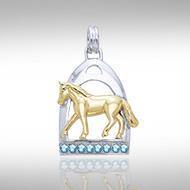 Horse and Stirrup Silver & Gold Pendant MPD1086