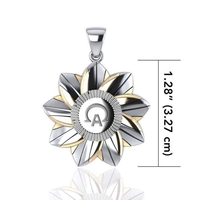Alpha Omega Silver with Gold Accent Pendant MPD1145