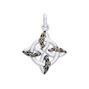 Celtic Four Point Knot Silver & Gold Plated Pendant MPD1807 Pendant