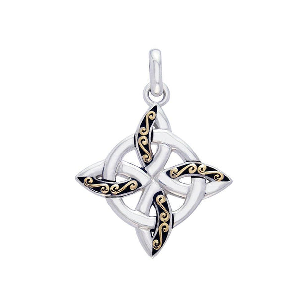 Celtic Four Point Knot Silver & Gold Plated Pendant MPD1807