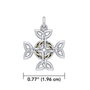Celtic Knotwork Cross Silver and Gold Pendant MPD1816