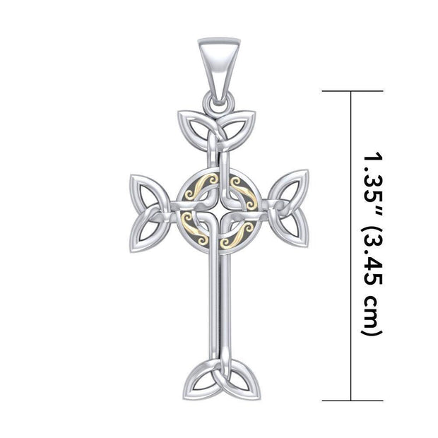Celtic Cross Silver & Gold Pendant MPD1819