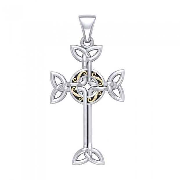 Celtic Cross Silver & Gold Pendant MPD1819