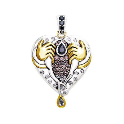 A queen in her own right ~ Dali-inspired fine Sterling Silver Pendant in 18k Gold accent MPD2650