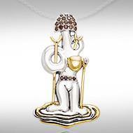Dali-inspired fine Sterling Silver Jewelry Pendant in 18k Gold accent  MPD2654 Pendant