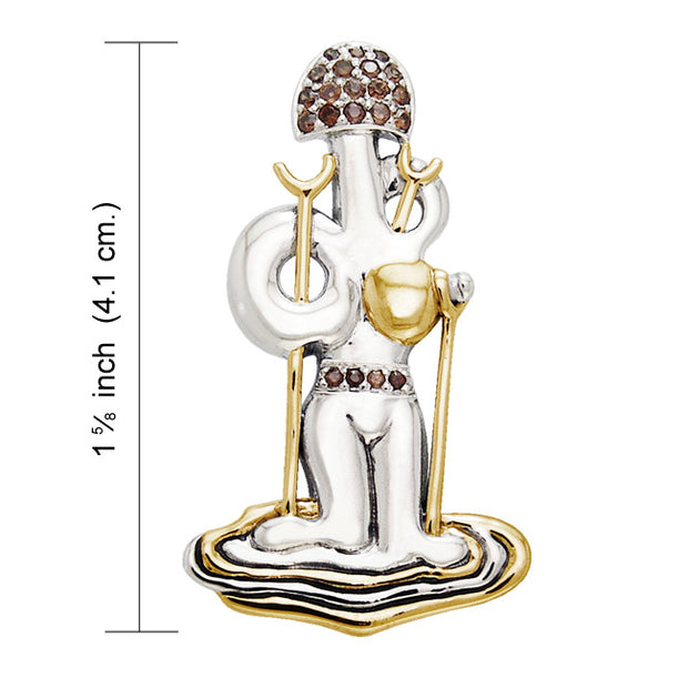 Dali-inspired fine Sterling Silver Jewelry Pendant in 18k Gold accent  MPD2654