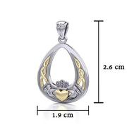 Celtic Claddagh Silver and Gold Pendant MPD3034