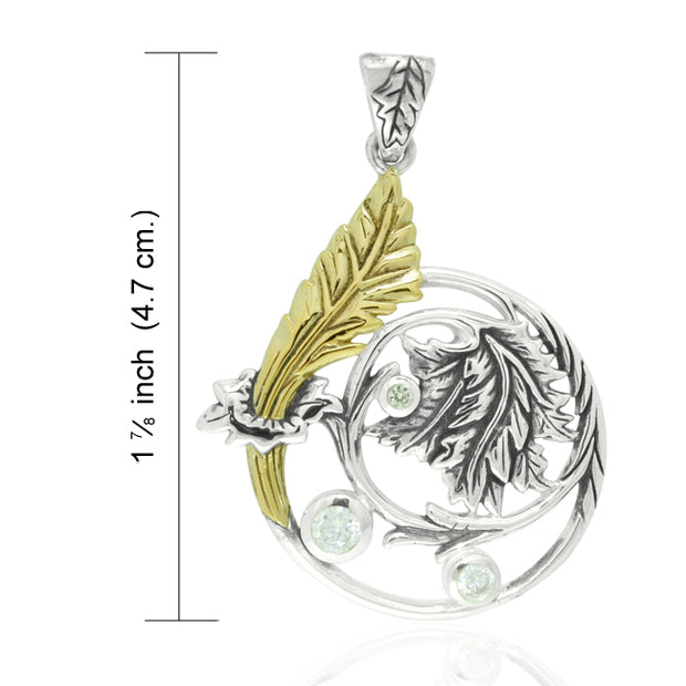 Shimmering Leaf Silver and Gold Pendant MPD3346