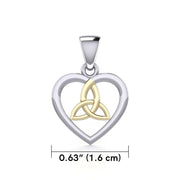 Celtic Trinity Heart Silver and Gold Pendant MPD3562
