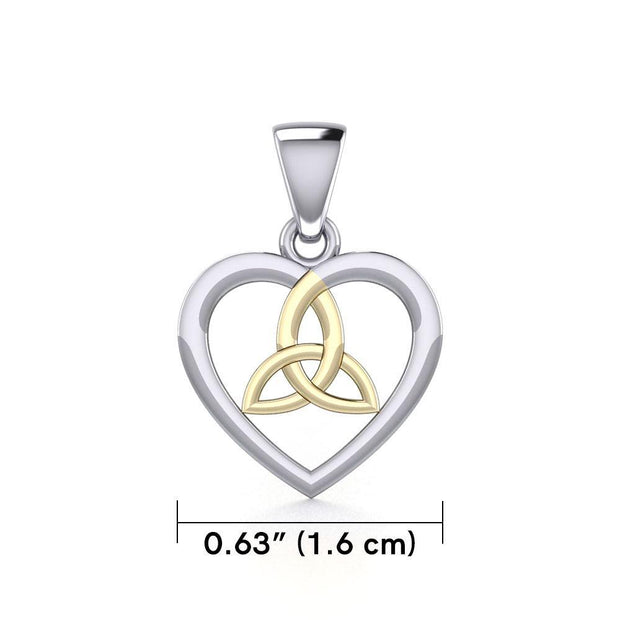 Celtic Trinity Heart Silver and Gold Pendant MPD3562