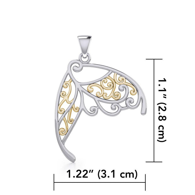 Butterfly Wing Silver and Gold Pendant MPD3586