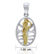 Dancing Goddess Gold Accent Silver Pendant MPD3916