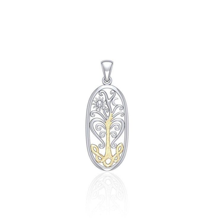 Worthy of the Golden Tree of Life ~ 14k Gold accent and Sterling Silver Jewelry Pendant MPD3930 Pendant