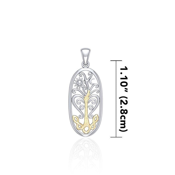 Worthy of the Golden Tree of Life ~ 14k Gold accent and Sterling Silver Jewelry Pendant MPD3930 Pendant