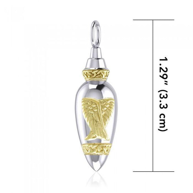 Celtic Angel Wing Silver and Gold Bottle Pendant MPD4065