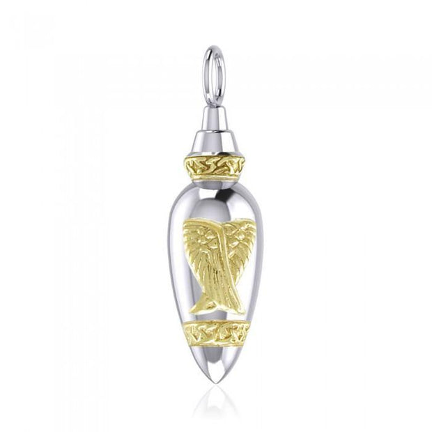 Celtic Angel Wing Silver and Gold Bottle Pendant MPD4065