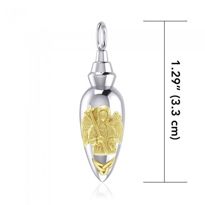 Archangel Gabriel Triquetra Silver and Gold Vial Pendant MPD4066