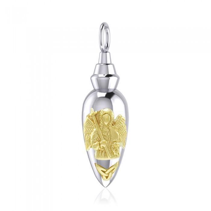 Archangel Gabriel Triquetra Silver and Gold Vial Pendant MPD4066