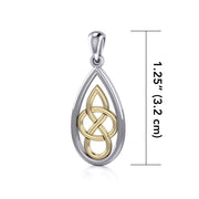 Modern Celtic Knot Silver and Gold Pendant MPD4197