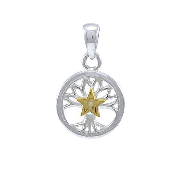 Tree with Golden Star Pendant with Gemstone MPD4250