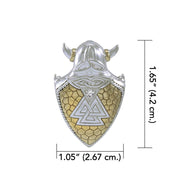 Viking Valknut Shield Silver and Gold Vermeil Pendant MPD4395