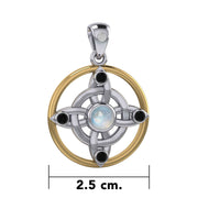 Celtic Witches Protection Knot Silver and Gold Pendant MPD4728