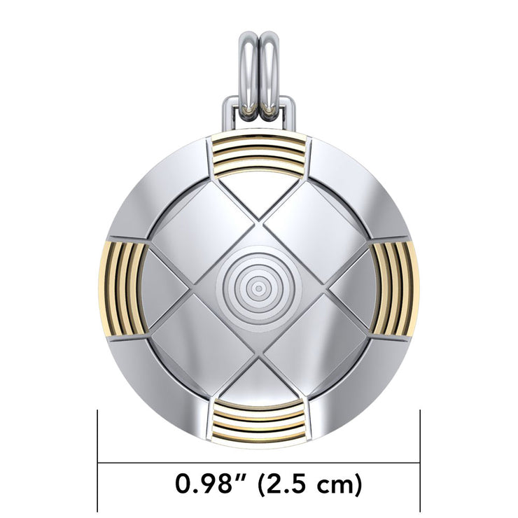 Protection and Centralization Sterling Silver and Gold Pendant MPD4809