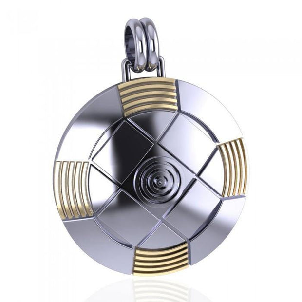 Protection and Centralization Sterling Silver and Gold Pendant MPD4809