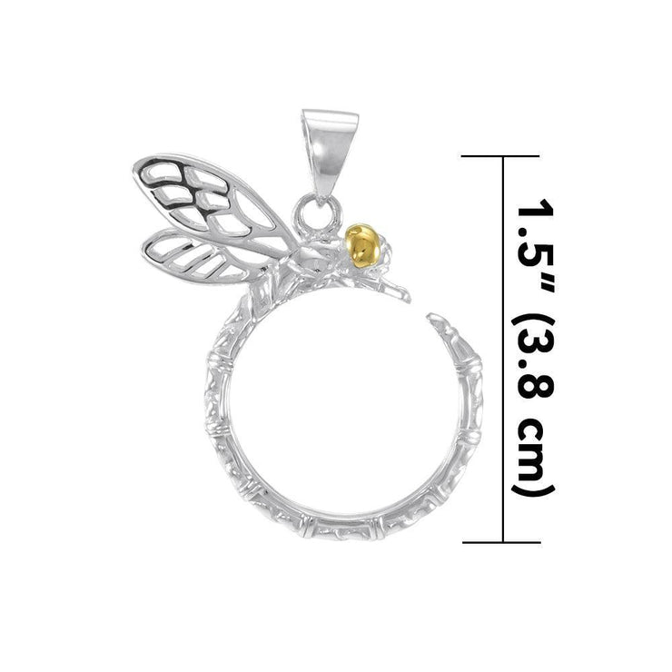 Sterling Silver and Gold Dragonfly Pendant MPD4854