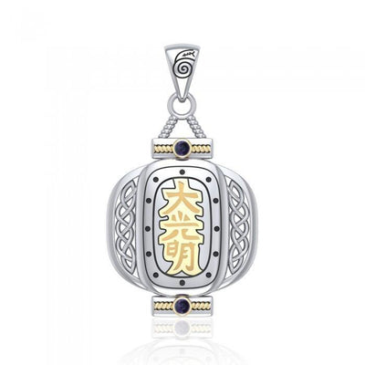 The Reiki Dai Ko Myo Japanese Lantern Silver and Gold Pendant with Gemstone MPD4928