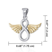 Infinity Angel Wing Silver and Gold Pendant MPD4950
