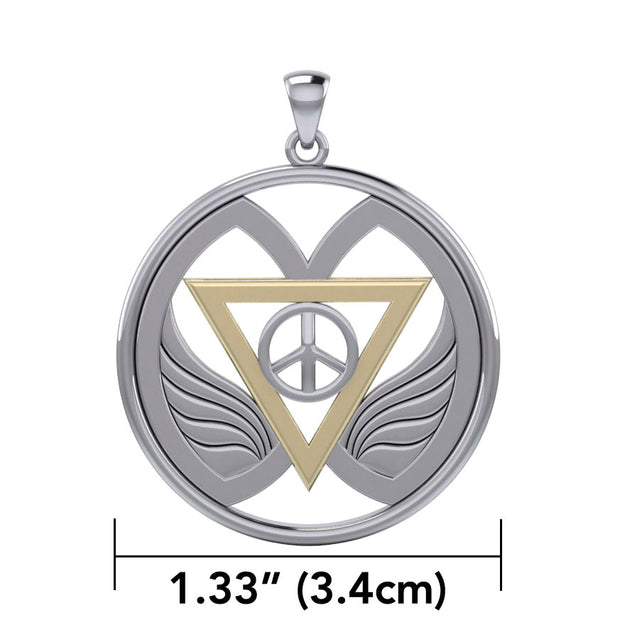 Peace of Feminine Power Silver and Gold Accent Pendant MPD5133