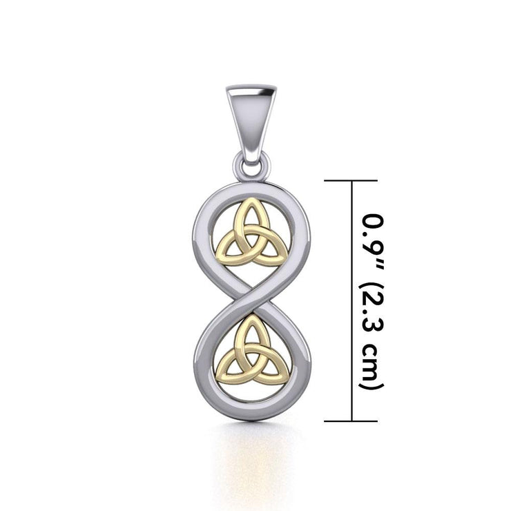 Infinity with Trinity Knot Silver and Gold Pendant MPD5210