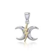 The Power Moon Silver and Gold Pendant MPD5257