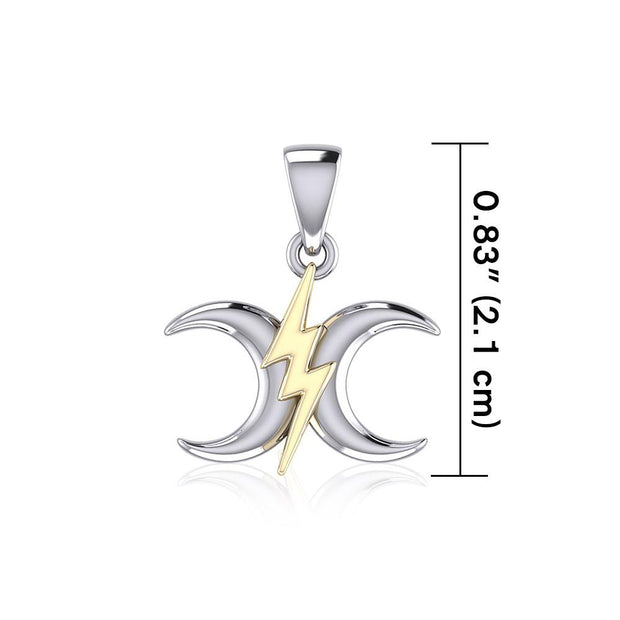 The Power Moon Silver and Gold Pendant MPD5257