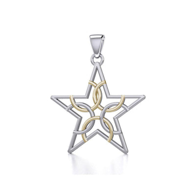 The Fifth Circle with Star Silver and Gold Pendant MPD5264