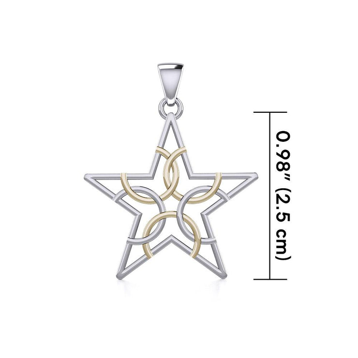 The Fifth Circle with Star Silver and Gold Pendant MPD5264