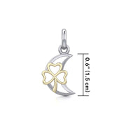 The Golden Shamrock in Crescent Moon Silver Pendant MPD5268